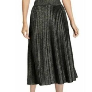 A New Day Women’s A-Line Pleated Skirt Shimmer Sparkle Black - Holiday